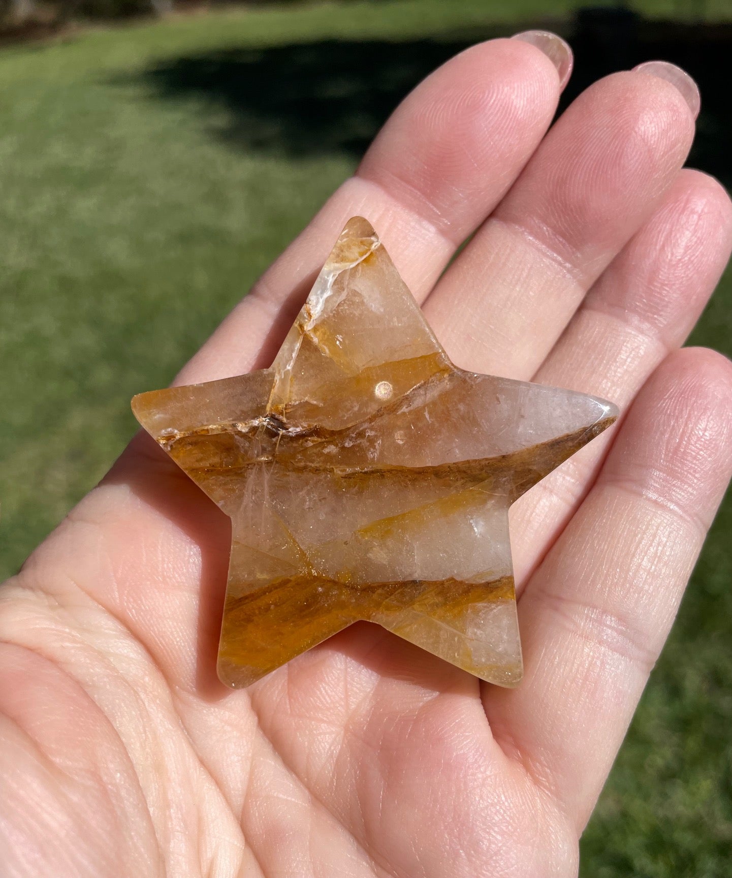 Large Golden Healer Quartz Star Crystal