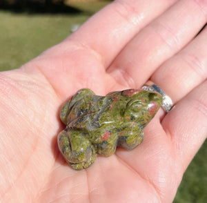 Unakite Frog Crystal Carving