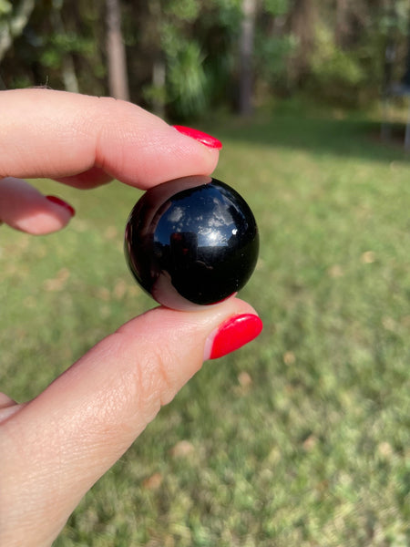 Black Obsidian Small Crystal Sphere