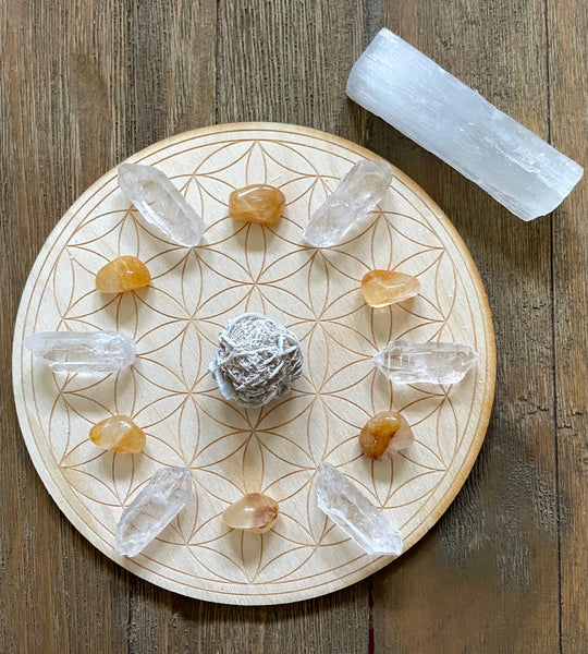 Auric Cleansing Healing Mindfulness Crystal Grid Kit
