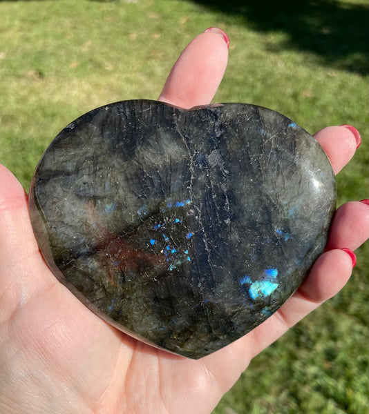 X-Large Labradorite Polished Crystal Heart