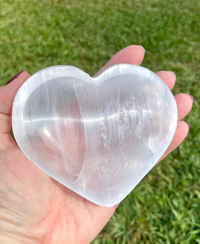 Selenite Heart Shaped Bowl