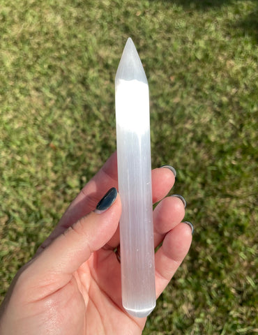 Selenite Satin Spar Wand Reiki Infused