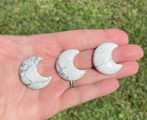 Howlite Crescent Moon Crystal Carving