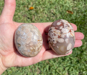 Flower Agate Large Palm Stone Choose Your Own