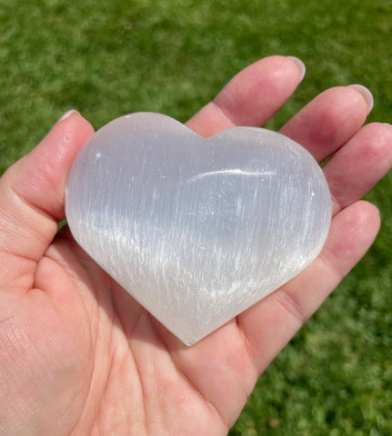 Satin Spar Selenite Heart