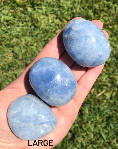 Blue Calcite Palm Stone