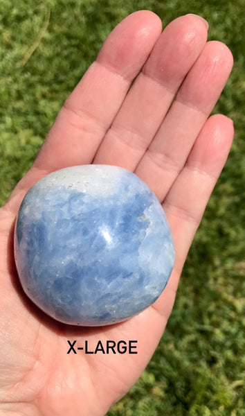 Blue Calcite Palm Stone