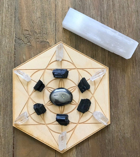 Protection Energy Cleansing Crystal Grid Kit
