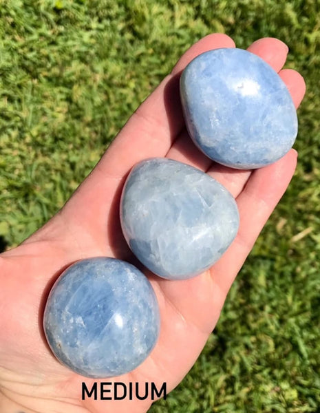 Blue Calcite Palm Stone