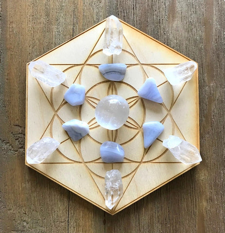 Serenity Peace Communication Crystal Grid Kit