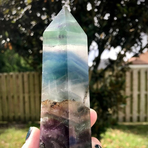 Large Fluorite Crystal Generator Tower