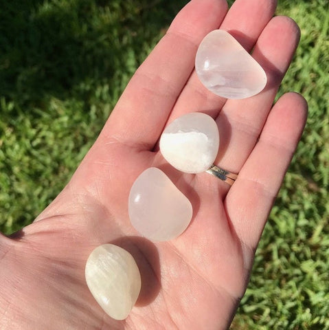 White Aragonite Tumbled Crystal